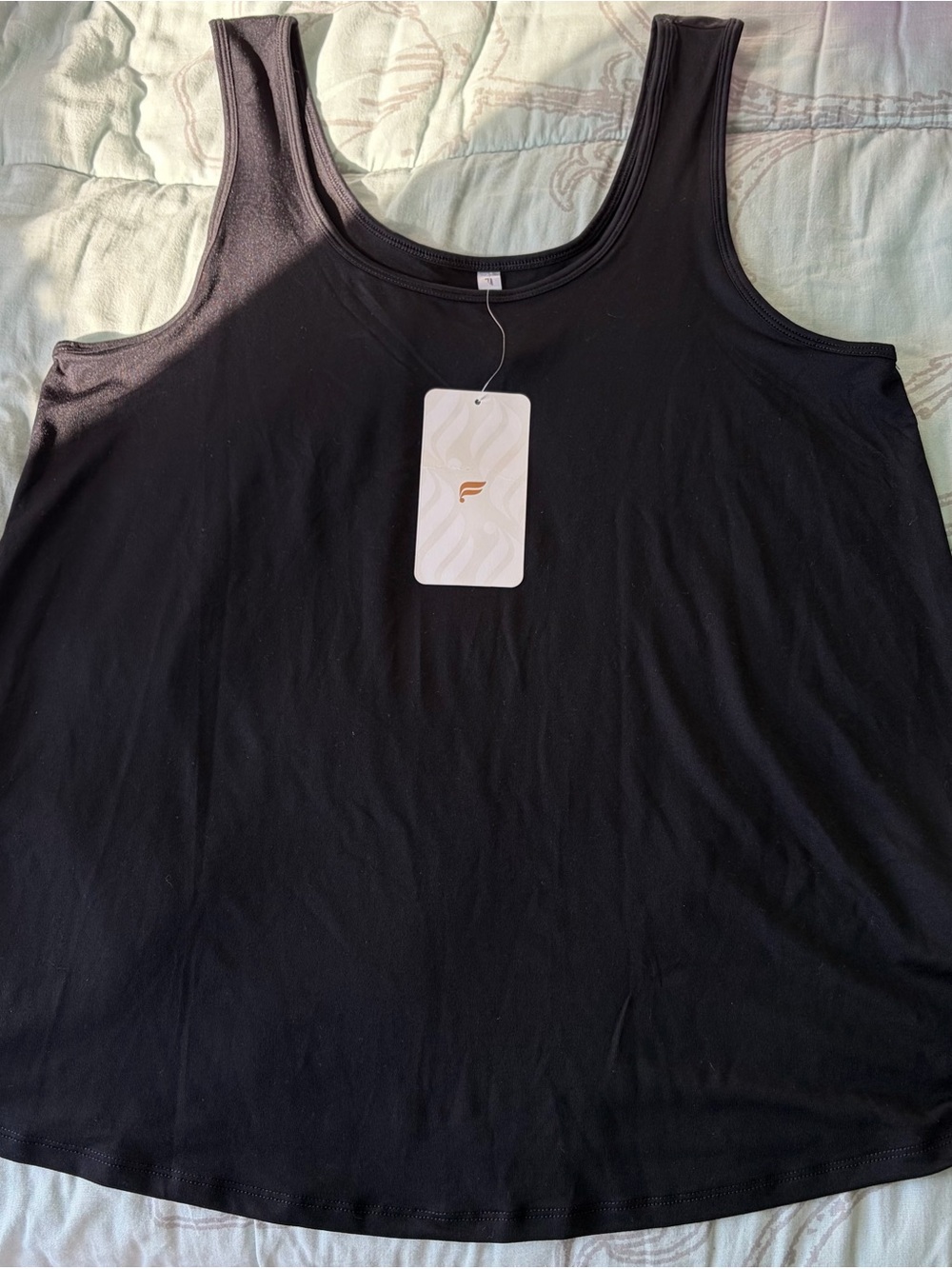 Fabletics Black Scoop Neck Tank Top maternity size large NWT